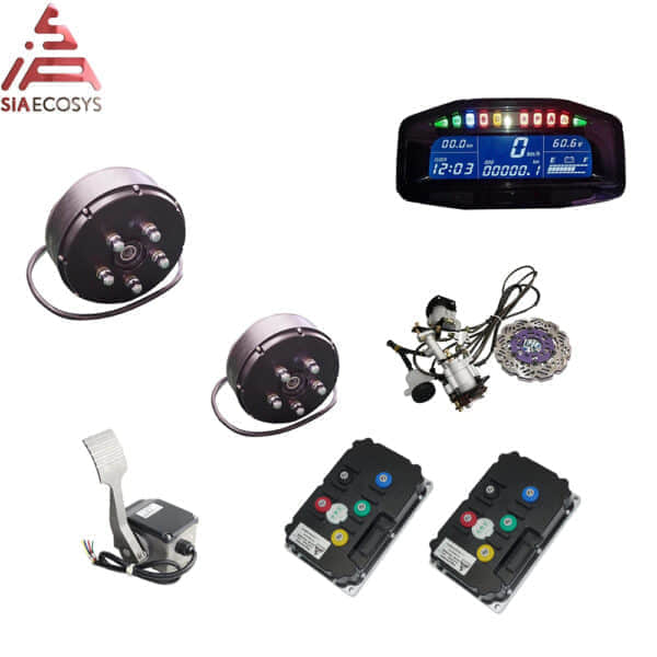 QSMOTOR 205 3000W 72V90kph 2wd Dual Hub Motor with ND72360 Controller Kits for Small Electric car