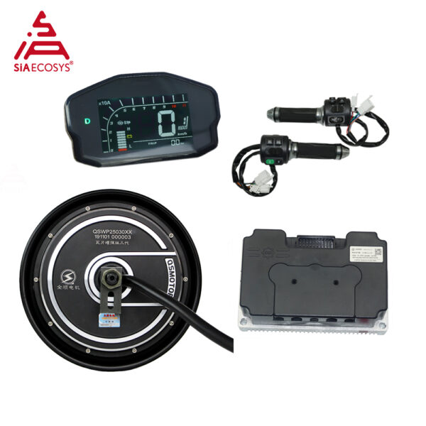 New QSMOTOR QS212 10*2.15inch 5000W 60H V4 72V Brushless Electric Hub Motor with ND72680 Controller 350A 680A 80-120kph for E-Scooter