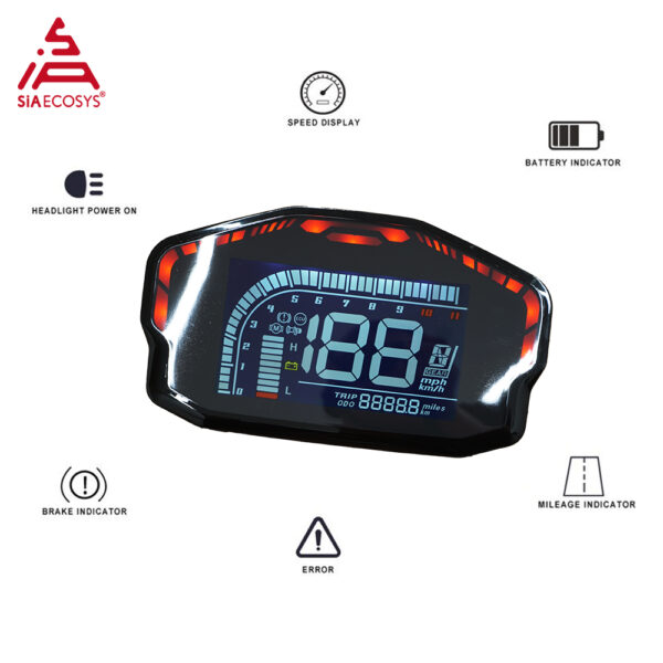 Sondors Motorcycle 72V DKD LCD-MT Speedometer for Metacycle